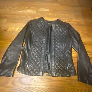 J McLaughlin leather quilted jacket size small